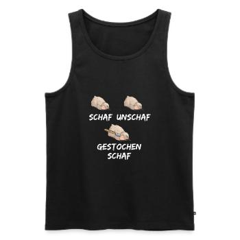 Schaf Herren Gestochen Schaf Unschaf Lustiger - Männer Premium Bio Tank Top - Schwarz - Vorne - AI Model Male 178 light (178cm)