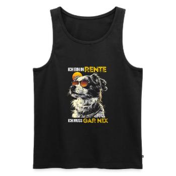 Ich bin in Rente ich muss garnix lustiges Rentner - Männer Premium Bio Tank Top - Schwarz - Vorne - AI Model Male 178 light (178cm)