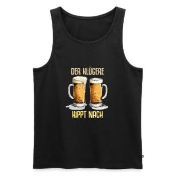 Lustiges Der Klügere Kippt Nach Spruch Mallorca - Männer Premium Bio Tank Top - Schwarz - Vorne - Michal (187cm)