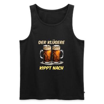 Lustiges Der Klügere Kippt Nach Spruch Mallorca - Männer Premium Bio Tank Top - Schwarz - Vorne - Michal (187cm)
