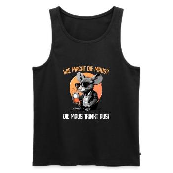 Lustiges Wie macht Maus Bier Party Alkohol - Männer Premium Bio Tank Top - Schwarz - Vorne - Michal (187cm)