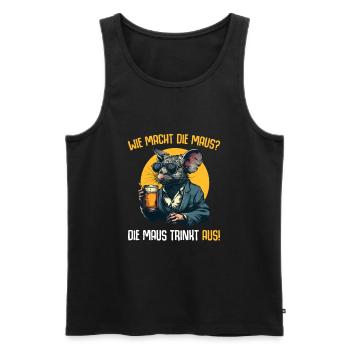 Lustiges Wie macht Maus Bier Party Alkohol - Männer Premium Bio Tank Top - Schwarz - Vorne - Michal (187cm)