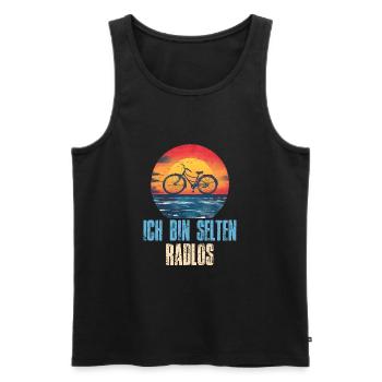 Ich Bin Selten Radlos Fahrrad Rad Retro Sunset - Männer Premium Bio Tank Top - Schwarz - Vorne - Michal (187cm)