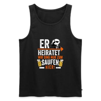 Junggesellenabschied Männer T-Shirt Polterabend - Männer Premium Bio Tank Top - Schwarz - Vorne - Michal (187cm)