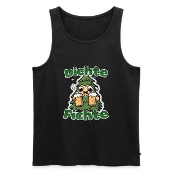 Dichte Fichte Herren Lustiges Bier Alkohol Saufen - Männer Premium Bio Tank Top - Schwarz - Vorne - Michal (187cm)