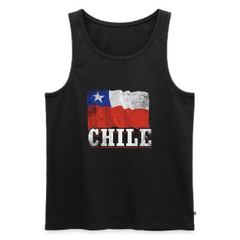 Chile Flagge - Männer Premium Bio Tank Top - Schwarz - Vorne - AI Model Male 178 light (178cm)