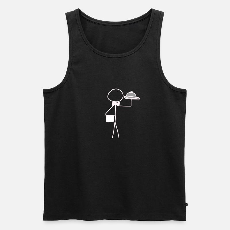 kellner servieren - Männer Premium Bio Tank Top - Schwarz