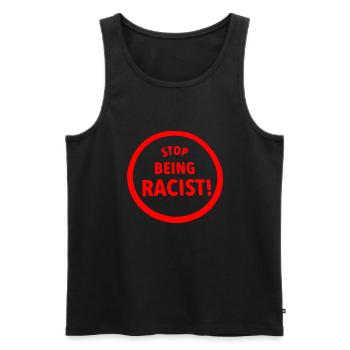 Stop being racist - Débardeur bio Premium Homme - noir - Devant - AI Model Male 178 light (178cm)