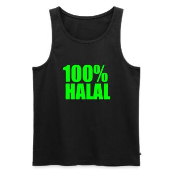 Halal - Men's Premium Organic Tank Top - black - Front - AI Model Male 178 light (178cm)