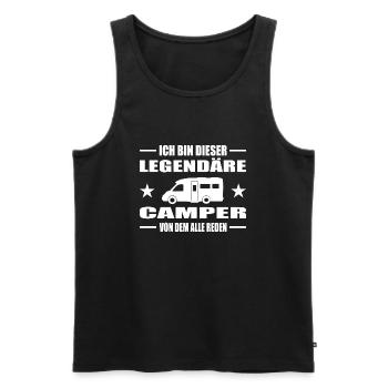 Camping - Männer Premium Bio Tank Top - Schwarz - Vorne - Michal (187cm)