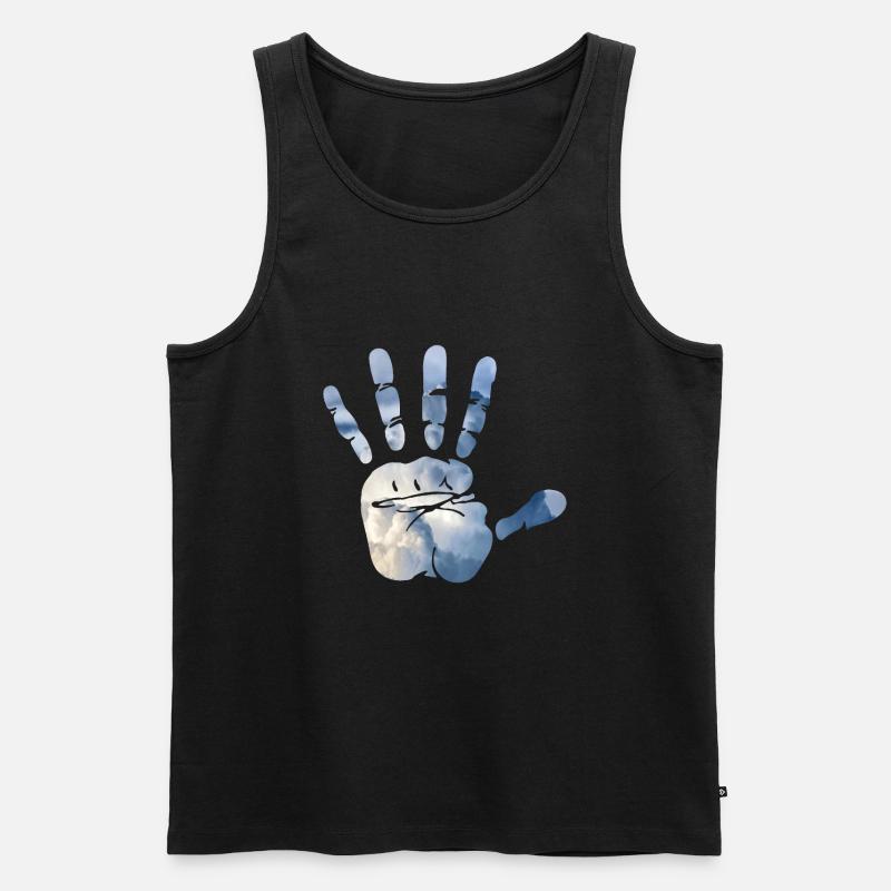 Hand Wolken - Männer Premium Bio Tank Top - Schwarz