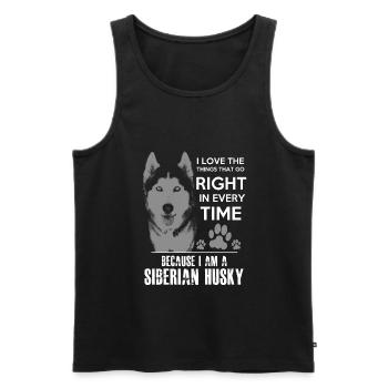 Siberian Husky - Männer Premium Bio Tank Top - Schwarz - Vorne - AI Model Male 178 light (178cm)