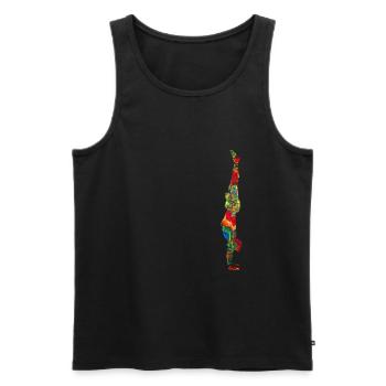 Handstand bunt marmoriert - Männer Premium Bio Tank Top - Schwarz - Vorne - AI Model Male 178 light (178cm)