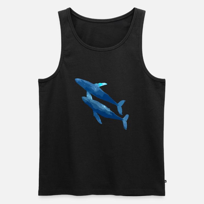 zwei Wale - Männer Premium Bio Tank Top - Schwarz