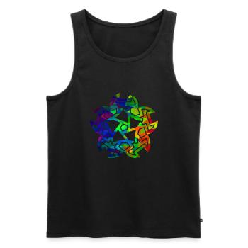 Celtic Ornament - Men's Premium Organic Tank Top - black - Front - AI Model Male 178 light (178cm)