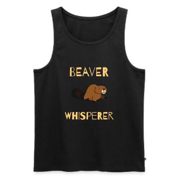 BEAVER: Beaver Whisperer - Men's Premium Organic Tank Top - black - Front - AI Model Male 178 light (178cm)