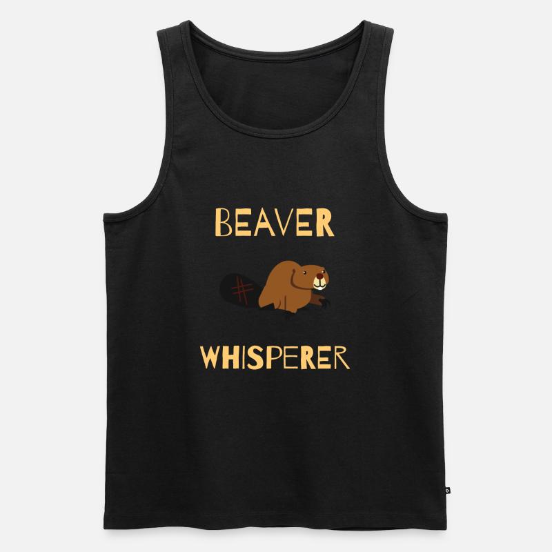 BEAVER: Beaver Whisperer - Männer Premium Bio Tank Top - Schwarz