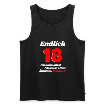 Besonderes Geschenk 18 Geburtstag Tochter - Männer Premium Bio Tank Top - Schwarz - Vorne - AI Model Male 178 light (178cm)