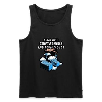 Devops Gag Gifts - Men's Premium Organic Tank Top - black - Front - AI Model Male 178 light (178cm)