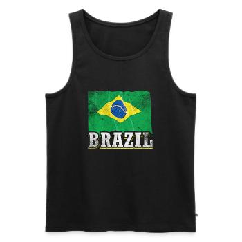Drapeau du Brésil - Débardeur bio Premium Homme - noir - Devant - Michal (187cm)