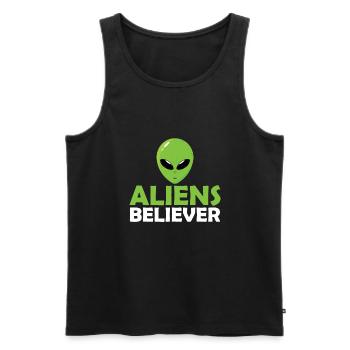 Aliens Believer Universe Alien Aliens - Men's Premium Organic Tank Top - black - Front - AI Model Male 178 light (178cm)