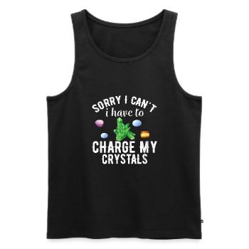 I Have to Charge my Crystals Crystal Spiritual Healing - Men's Premium Organic Tank Top - black - Front - AI Model Male 178 light (178cm)