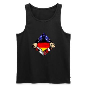 USA Germany flag American German Roots Deutscher - Men's Premium Organic Tank Top - black - Front - AI Model Male 178 light (178cm)