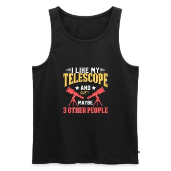 I Like My Telescope Astronauten Teleskop Asteroid - Männer Premium Bio Tank Top - Schwarz - Vorne - Michal (187cm)