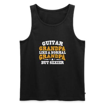 Guitare Grand-père comme un grand-père normal mais plus sexy - Débardeur bio Premium Homme - noir - Devant - Michal (187cm)