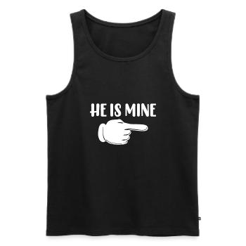 He is Mine Valentine's Day Husband Valentine's Child - Men's Premium Organic Tank Top - black - Front - Michal (187cm)