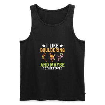 J’aime le mur d’escalade de boulder rock climber - Débardeur bio Premium Homme - noir - Devant - Michal (187cm)