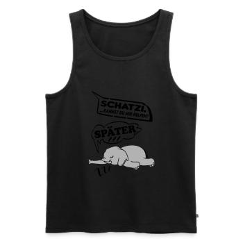 Schatzi kannst du mir helfen Elefant Help me - Männer Premium Bio Tank Top - Schwarz - Vorne - AI Model Male 178 light (178cm)