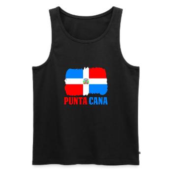 Punta Cana, Dominican Republic - Men's Premium Organic Tank Top - black - Front - AI Model Male 178 light (178cm)