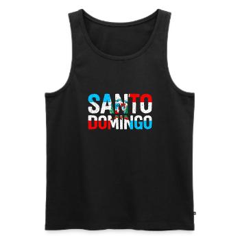 Santo Domingo, Dominican Republic - Men's Premium Organic Tank Top - black - Front - AI Model Male 178 light (178cm)