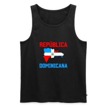 Republica Dominicana, Dominican Republic - Men's Premium Organic Tank Top - black - Front - Michal (187cm)
