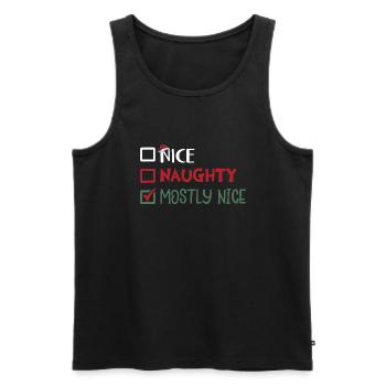 Humour de Noël Drôle Agréable Coquine Surtout Agréable - Débardeur bio Premium Homme - noir - Devant - AI Model Male 178 light (178cm)
