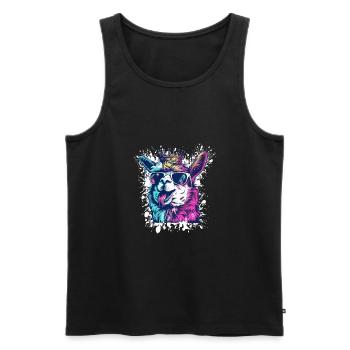 Alpaca Birthday Funny Party - Men's Premium Organic Tank Top - black - Front - Michal (187cm)