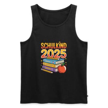 Lustiges Schulkind 2025 - Männer Premium Bio Tank Top - Schwarz - Vorne - AI Model Male 178 light (178cm)