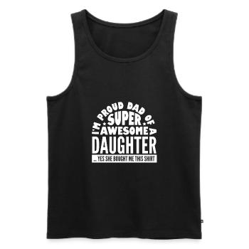 Super dad daughter dad - Men's Premium Organic Tank Top - black - Front - Michal (187cm)