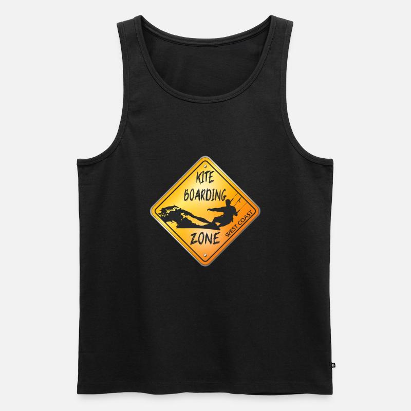 KITEBOARDING ZONE WEST COAST - Männer Premium Bio Tank Top - Schwarz