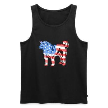 Shiba Inu Shiba Inu Flag - Men's Premium Organic Tank Top - black - Front - AI Model Male 178 light (178cm)
