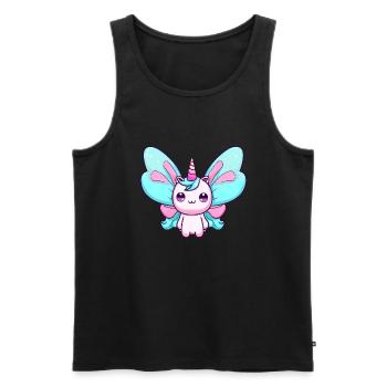 variation 21753aUnicorn butterfly metamorphosis - Men's Premium Organic Tank Top - black - Front - Michal (187cm)