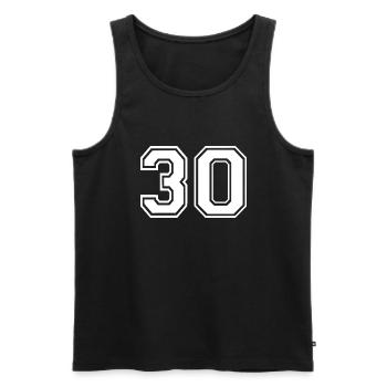 30 - Men's Premium Organic Tank Top - black - Front - AI Model Male 178 light (178cm)