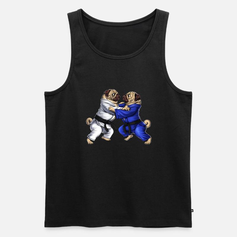 Möpse Jiu-Jitsu Ringer - Männer Premium Bio Tank Top - Schwarz