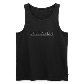 Bukarest: Eleganz, Geschichte, Urbaner Stil - Männer Premium Bio Tank Top - Schwarz - Vorne - AI Model Male 178 light (178cm)