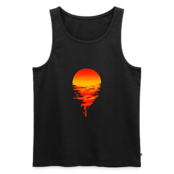 Melting Sun - Melting Sun. - Men's Premium Organic Tank Top - black - Front - AI Model Male 178 light (178cm)