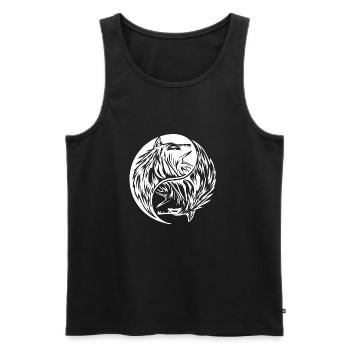 two wolves that form Yin Yang Shirt Design - Männer Premium Bio Tank Top - Schwarz - Vorne - AI Model Male 178 light (178cm)