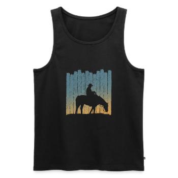 Cowboy Horse Western Rider Western Quarterhorse - Men's Premium Organic Tank Top - black - Front - Michal (187cm)
