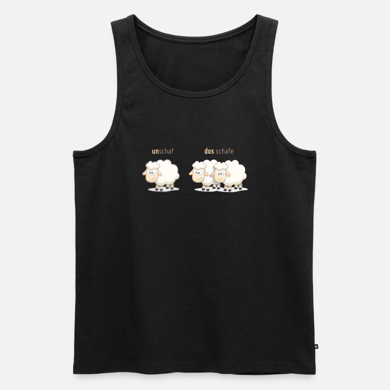 Fotografie Schaf unschaf lustiger Spruch - Männer Premium Bio Tank Top - Schwarz