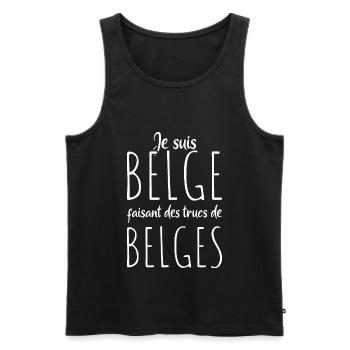Je Suis Belge Faisant Des Trucs De Belges - Débardeur bio Premium Homme - noir - Devant - Michal (187cm)